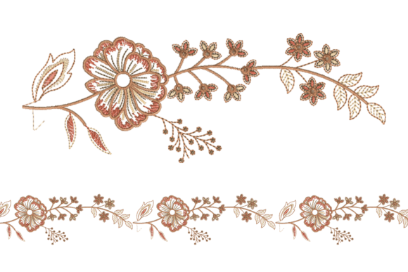 Creative Floral Border Embroidery Design