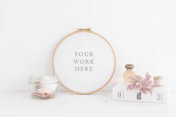 Embroidery Hoop Mockup - Psd Png