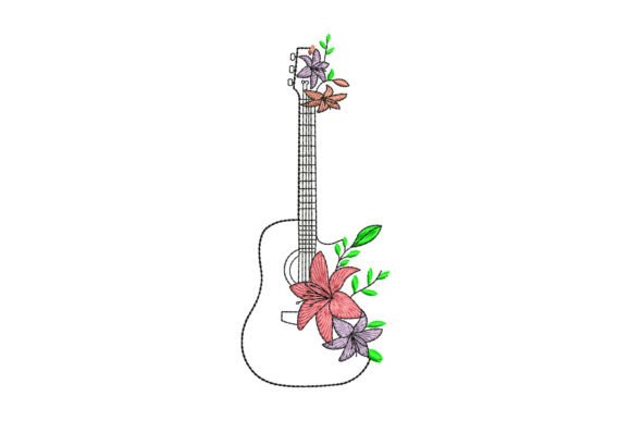 Flowers Guitar Embroidery Design Review