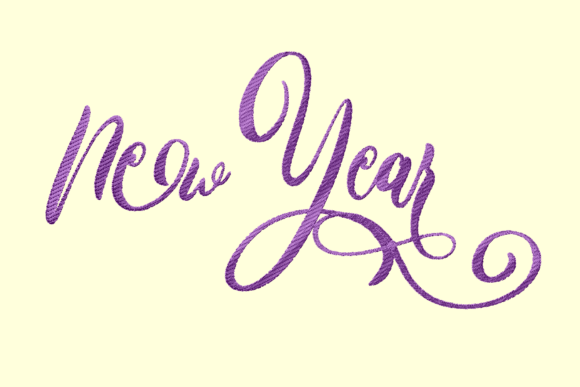 New Year Embroidery Lettering