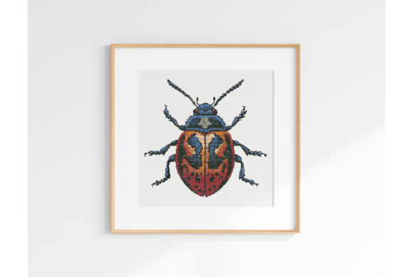 Red Ladybug Cross Stitch Pattern