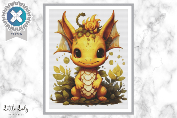 Yellow Dragon Cross Stitch Pattern PDF
